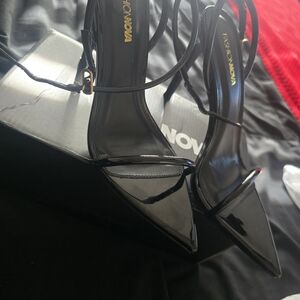 Fashion Nova Glossy Black Heels